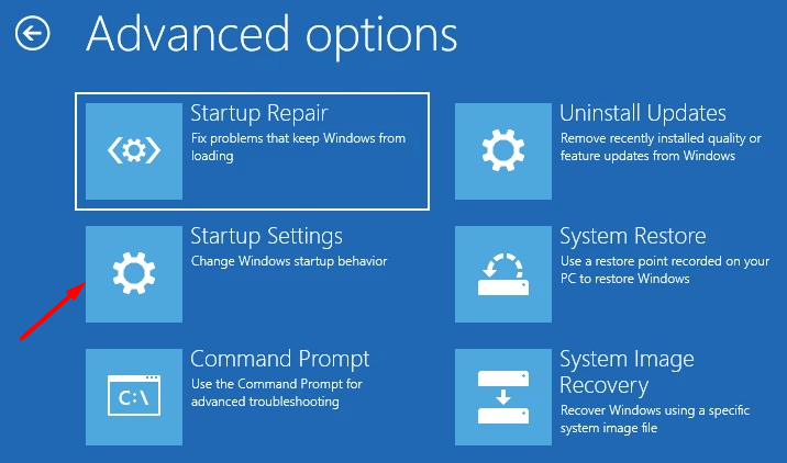 在 Windows 11 中清理注册表 - 启动设置