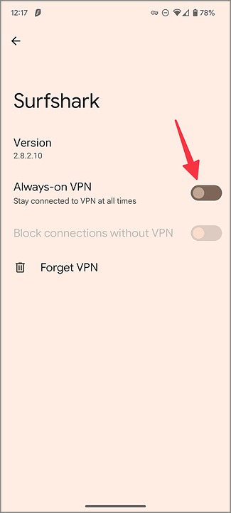 始终在 Android 上使用 vpn