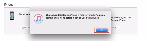 使用 iTunes 将 iPhone 恢复到恢复模式
